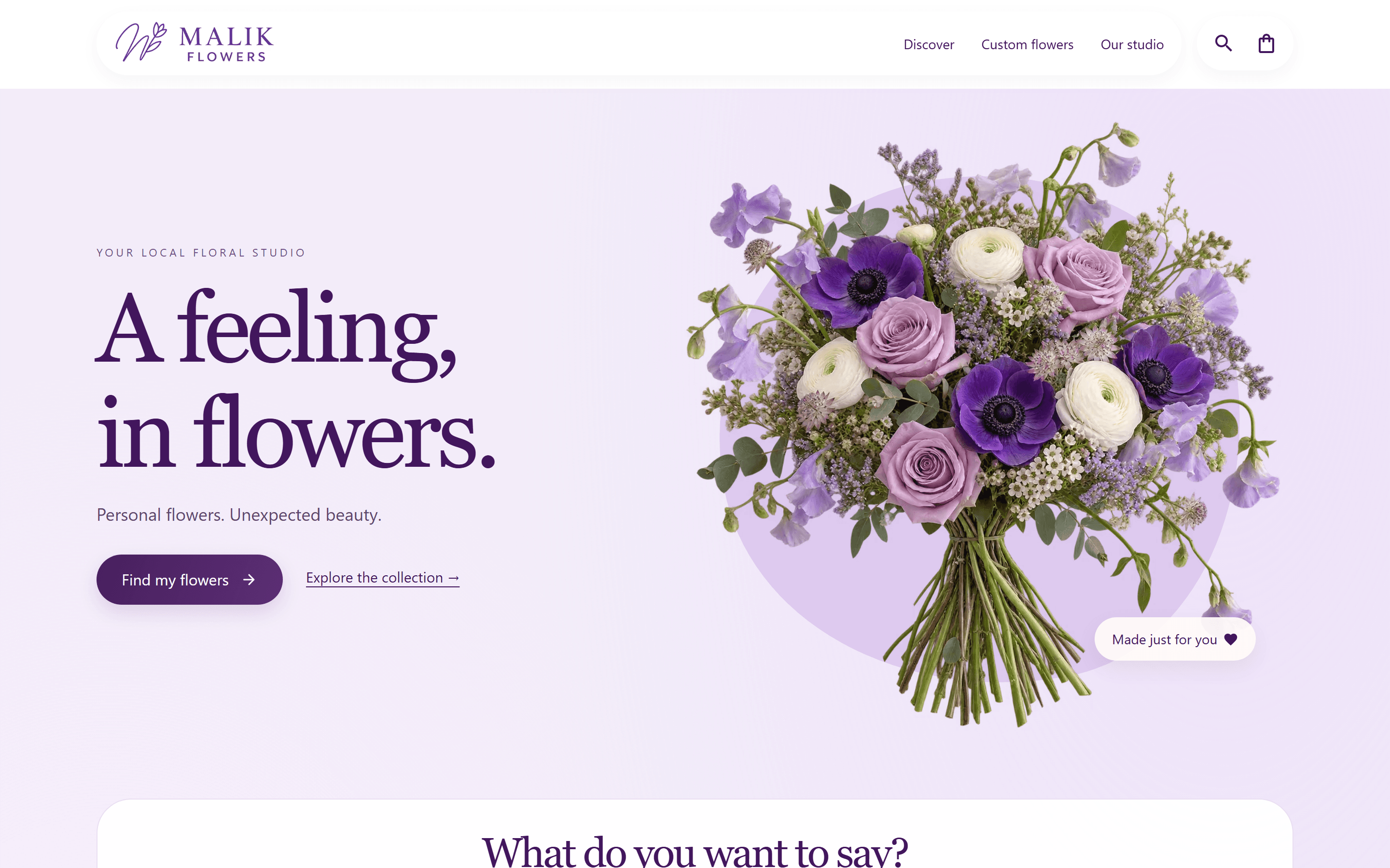 Malik Flowers website screenshot