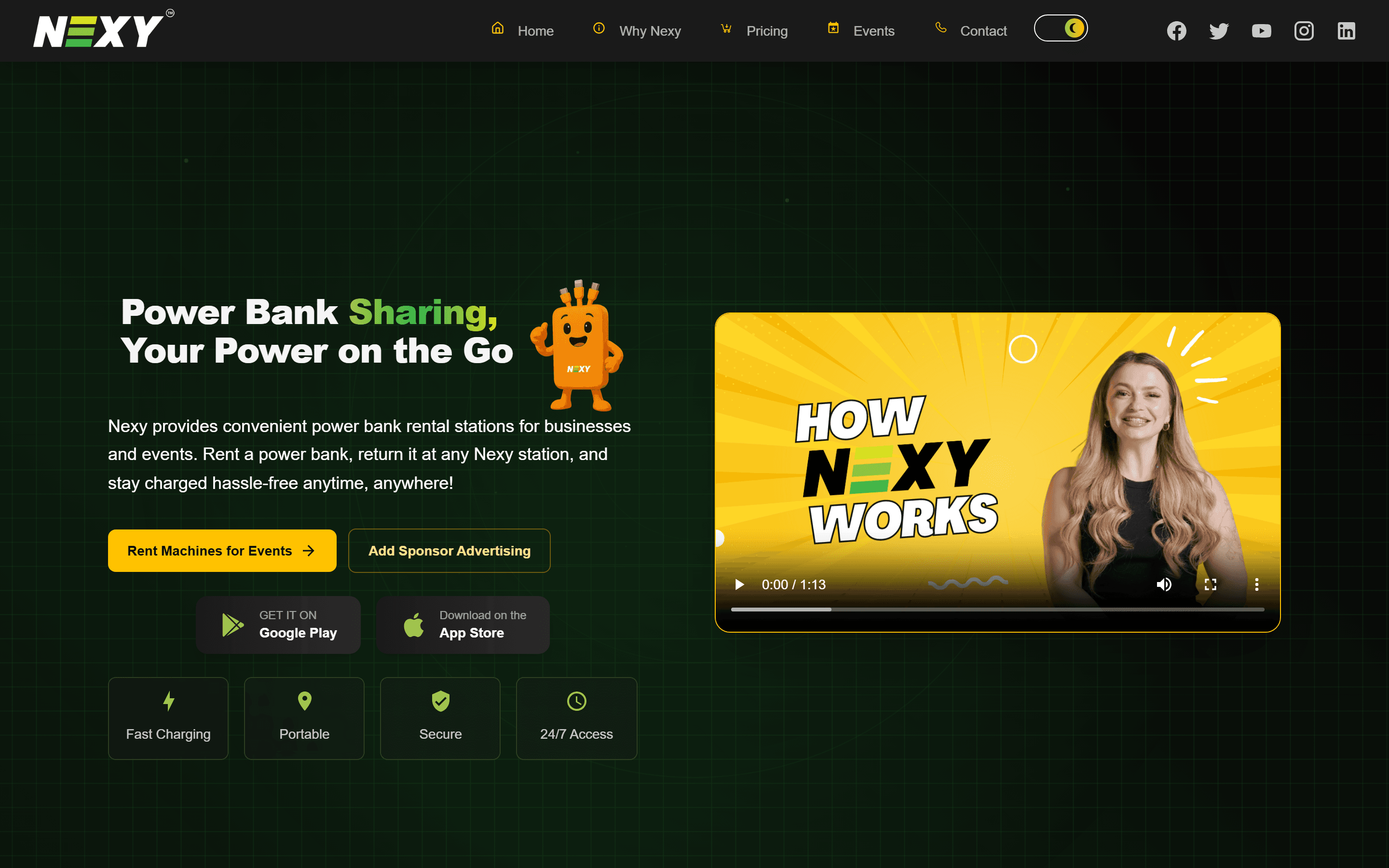 Nexy website screenshot